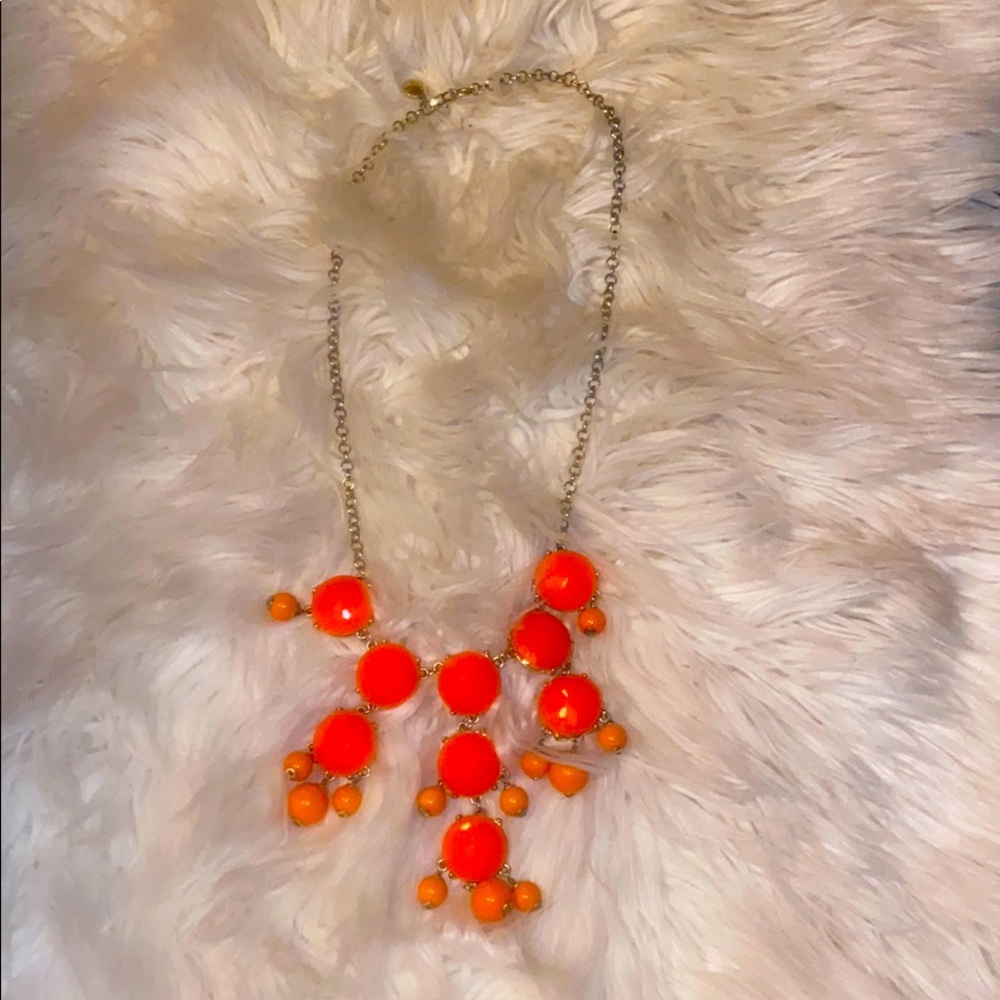 Orange J. Crew Bubble Necklace
